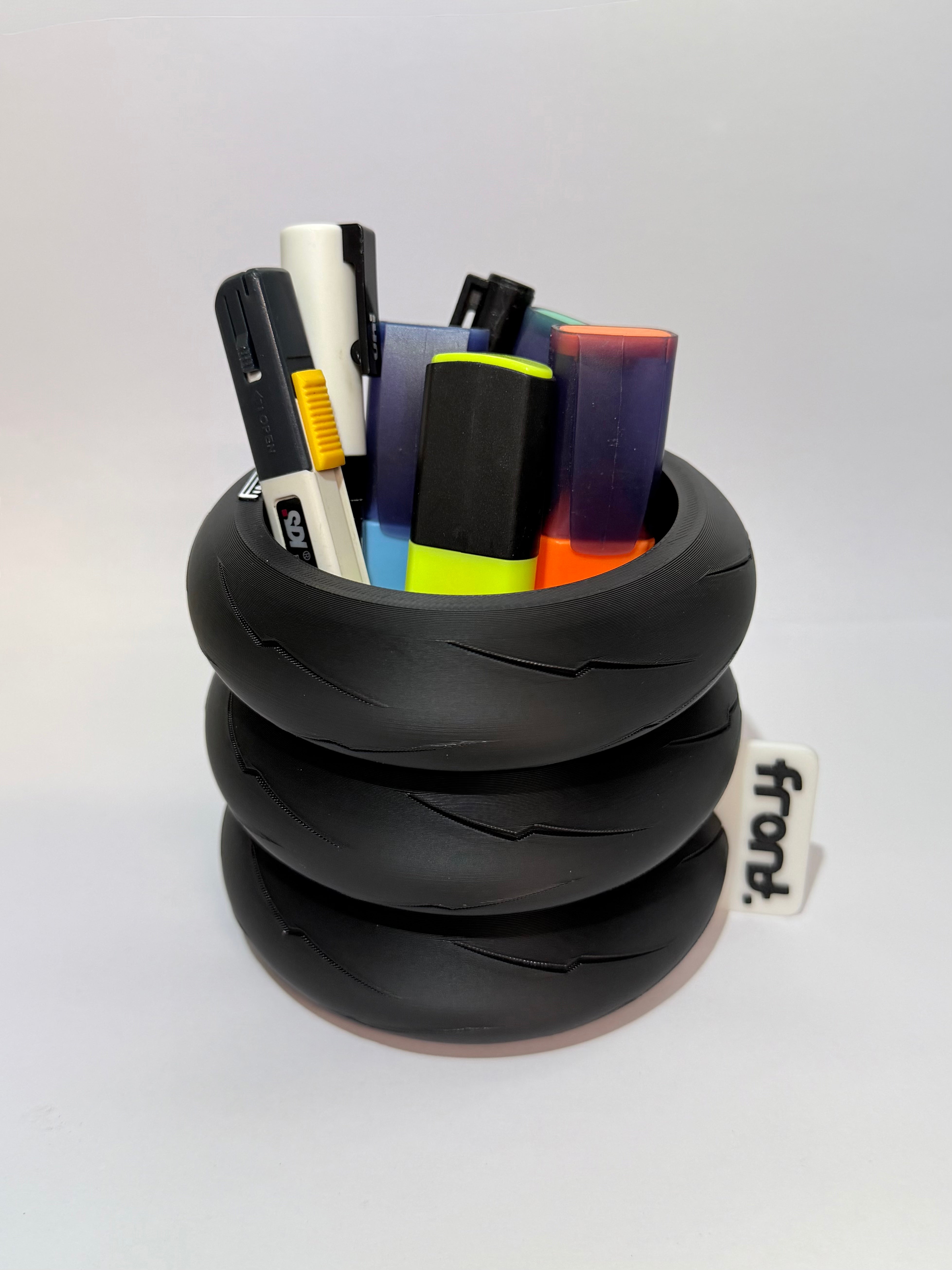 Motorcycle Tire-Shaped Pen Holder
